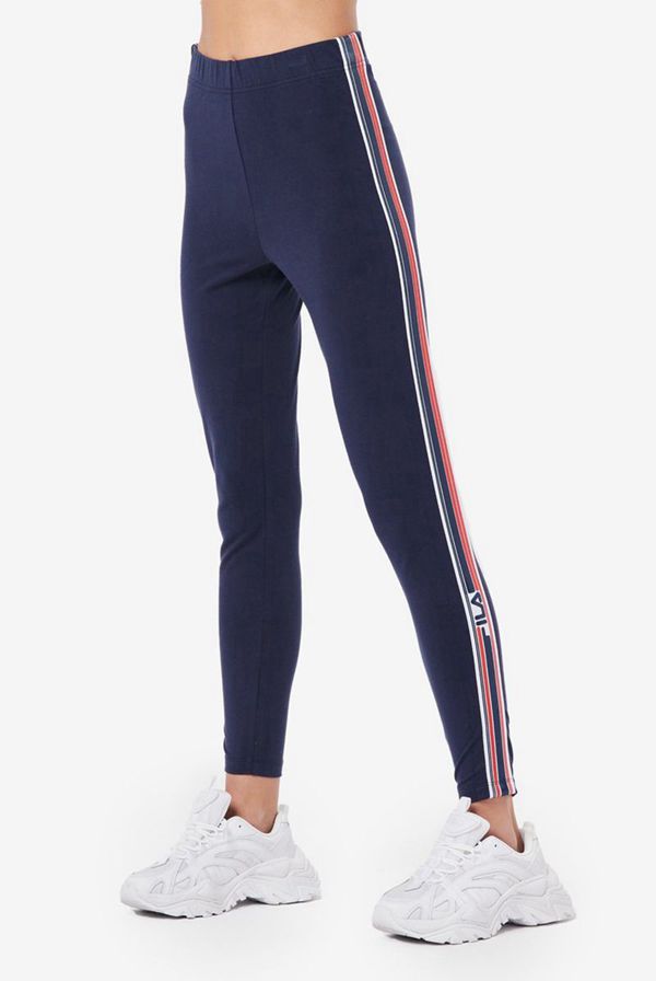 Fila Ragini High Waisted Women's Leggings - Navy/White/Red,NZ 356-82763